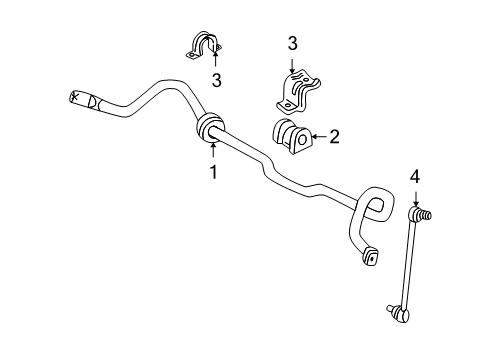 2001 Ford Focus Stabilizer Bar & Components - Front Stabilizer Bar Diagram for 1S4Z-5482-FA