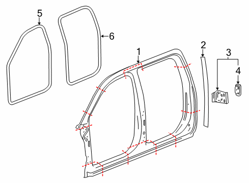 2015 GMC Sierra 3500 HD Uniside Uniside Assembly Diagram for 23233003