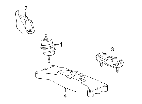 2013 Chevrolet Camaro Engine & Trans Mounting Mount Bracket Diagram for 92249329