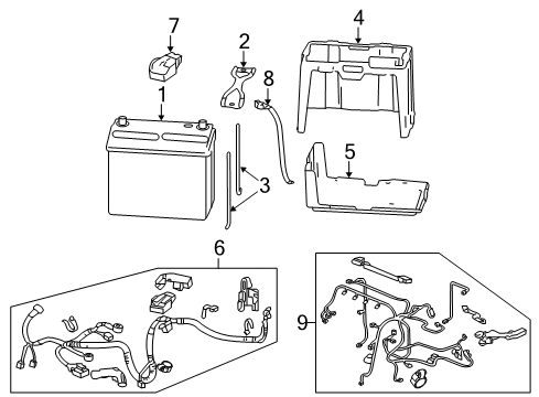 2010 Honda Civic Battery Cable Assembly, Starter Diagram for 32410-SNC-A00