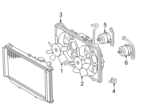 2004 Lexus GS300 Cooling System, Radiator, Water Pump, Cooling Fan Shroud, Fan Diagram for 16711-46260