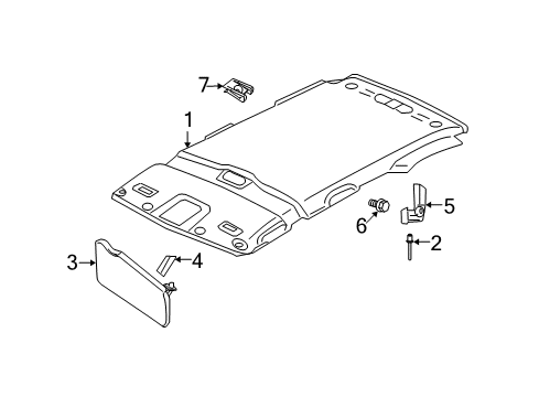 2009 Mercury Mariner Interior Trim - Roof Sunvisor Retainer Diagram for 8L8Z-7804132-AB