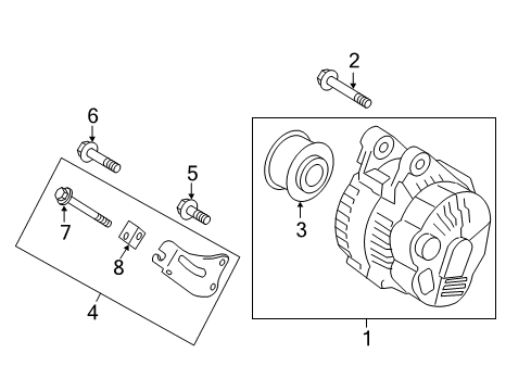 2013 Hyundai Elantra Alternator Alternator Assembly Diagram for 373002E200