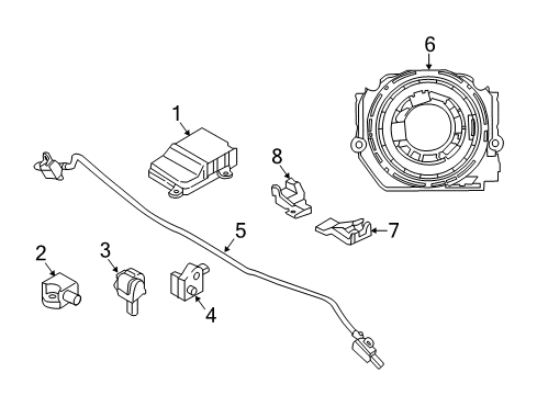 2017 BMW i8 Air Bag Components Acceleration Sensor, Hv Switch-Off Diagram for 65779196048