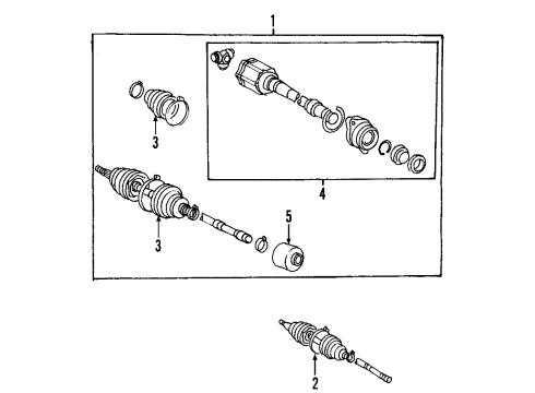 2002 Toyota Highlander Front Axle Shafts & Joints, Drive Axles Boot Kit Diagram for 04428-33051