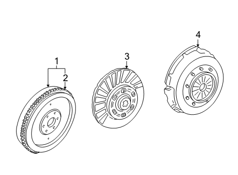 2005 Ford Mustang Clutch & Flywheel Flywheel Diagram for 1R3Z-6375-A
