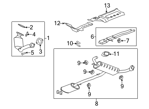 2009 Chevrolet Equinox Exhaust Components Exhaust Muffler Assembly (W/ Exhaust Pipe & Tail Pipe) Diagram for 25920444