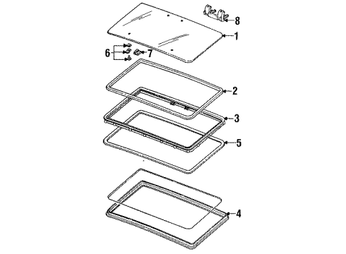 1991 GMC Sonoma Sunroof Frame Diagram for 12544471