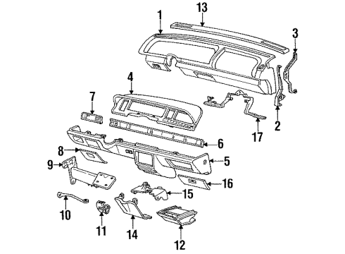 1991 Oldsmobile 98 Instrument Panel Sensor Asm-Sun Load Temperature Diagram for 16145852