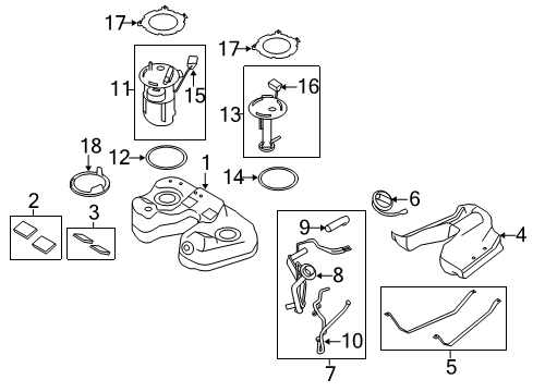 2009 Mercury Sable Senders Fuel Gauge Sending Unit Diagram for 8G1Z-9A299-G