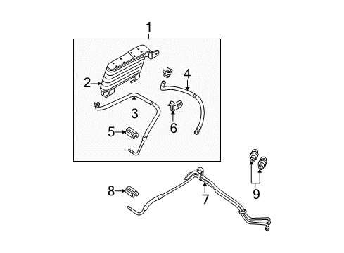 2010 Mercury Mountaineer Trans Oil Cooler Tube Assembly Connector Diagram for 6W4Z-7D273-AA
