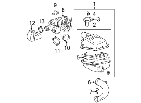 2005 Scion tC Filters Upper Cover Diagram for 17705-28190