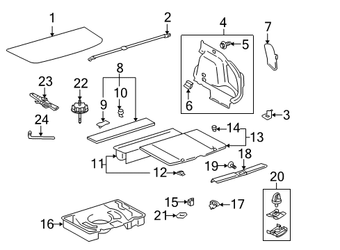 2005 Pontiac Vibe Interior Trim - Rear Body Jack Diagram for 19205163