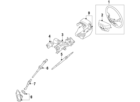 2014 Lexus IS250 Steering Column, Steering Wheel Gear Assembly, Tilt Steering Diagram for 45810-53020