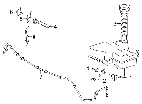 2019 Lexus GS F Washer Components ACTUATOR Sub-Assembly, HEADLAMP Washer Diagram for 85207-30150