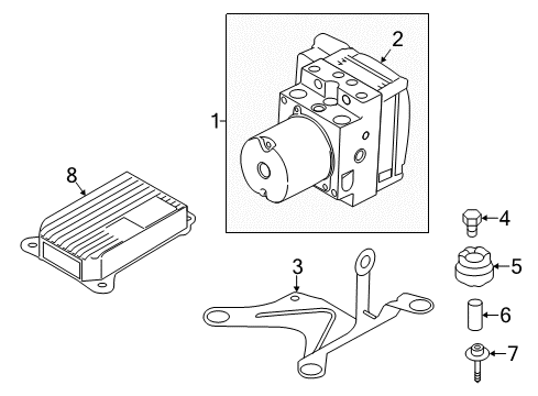 2013 BMW 535i GT ABS Components Hydro Unit Dxc Diagram for 34516791103