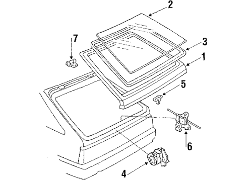 1984 Nissan Stanza Lift Gate Panel-Back Door Diagram for 90100-D1033