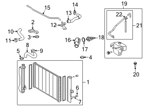 2009 Pontiac Vibe Radiator & Components Gasket, Engine Coolant Thermostat Housing Diagram for 94856781