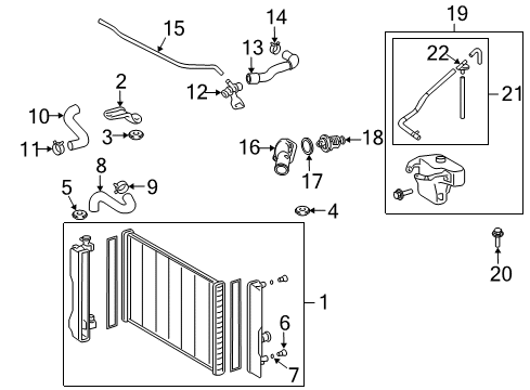 2009 Pontiac Vibe Radiator & Components Reservoir, Coolant Recovery Diagram for 19204404