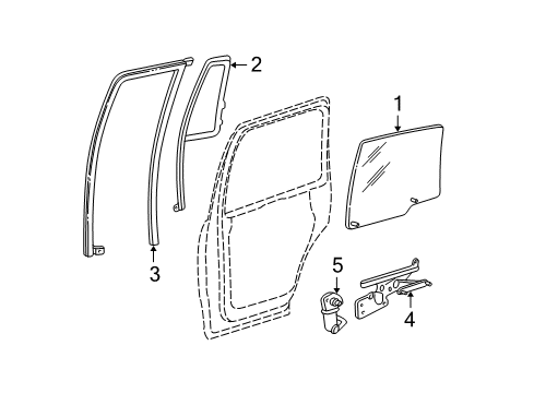 2005 Lincoln Navigator Rear Door Window Motor Diagram for 6L1Z-7823395-B