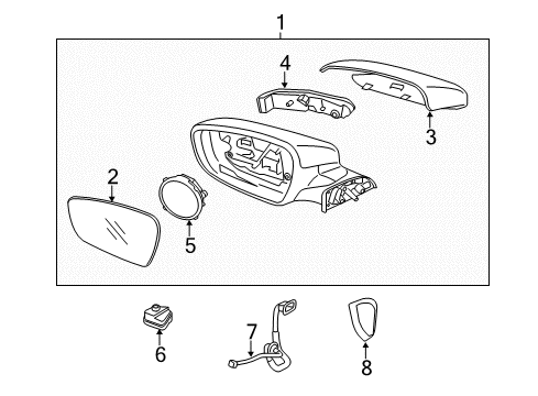 2018 Kia Forte Outside Mirrors Outside Rear Mirror & Holder, Right Diagram for 87621A7040