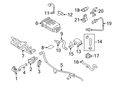 2010 Hyundai Genesis Coupe Powertrain Control Bracket-Canister Purge Valve Diagram for 28911-3C100