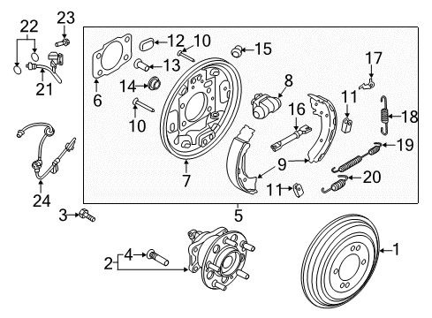 2019 Hyundai Elantra Rear Brakes Spring-Adjuster Diagram for 58344-28000