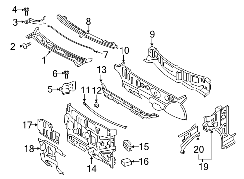 2018 Nissan Kicks Cowl Nut Diagram for 77030-41045