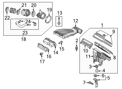 2017 Hyundai Tucson Air Intake Clamp-Hose Diagram for 1471610000