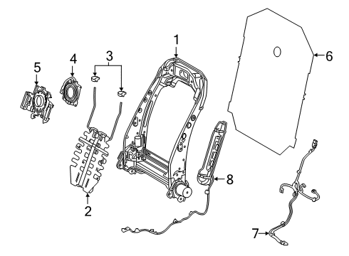 2020 Lexus ES300h Front Seat Components Lumbar Support Hook Diagram for 71759-06020
