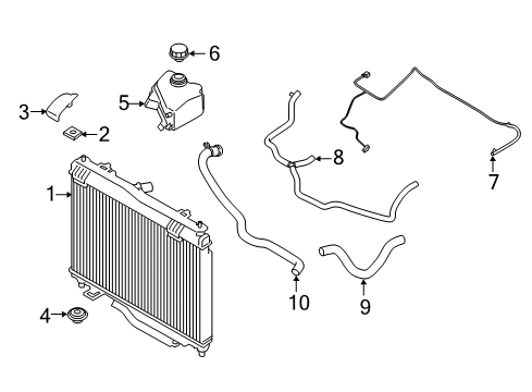 2020 Ford EcoSport Radiator & Components Reservoir Hose Diagram for GN1Z-8063-B