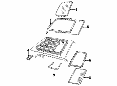 1994 Lincoln Mark VIII Sunroof Motor Diagram for F4LY15790A