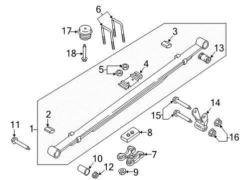 2015 Ford F-150 Rear Suspension Shackle Diagram for FL3Z-5776-A