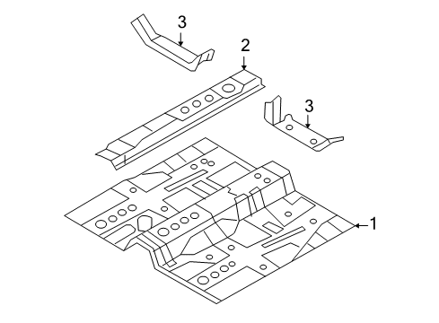 2006 Hyundai Sonata Pillars, Rocker & Floor - Floor & Rails Bracket Assembly-Front Seat Side Mounting Diagram for 65173-3K000