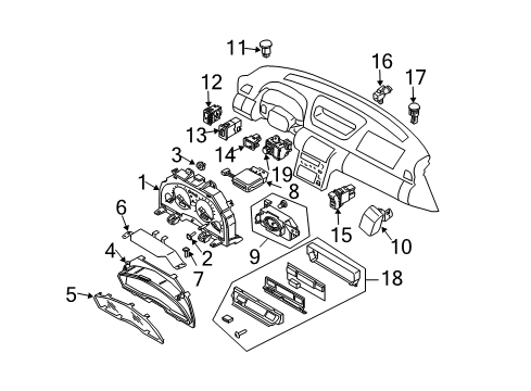 2003 Infiniti G35 Cluster & Switches, Instrument Panel Switch Assy-Trunk Opener Diagram for 25380-30Y00