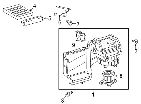 2020 Toyota Tundra Blower Motor & Fan Control Module Diagram for 88650-0C510