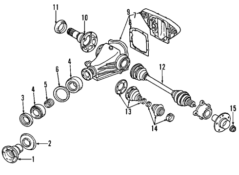 2003 BMW M5 Rear Axle, Axle Shafts & Joints, Differential, Drive Axles, Propeller Shaft 6 Gear Transmission Drive Shaft Assembly Diagram for 26102228910