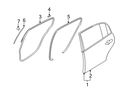 2008 Kia Amanti Rear Door WEATHERSTRIP-Rear Door Body Side Diagram for 831103F000VA