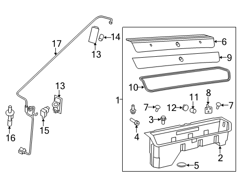 2014 Ram 1500 Storage Compartment Drain Plug Diagram for 68054187AA