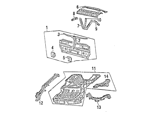 1985 Honda Accord Rear Body Floor, RR. Diagram for 04761-SA6-673ZZ