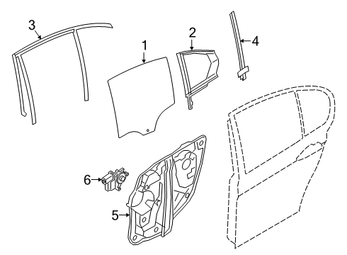 2019 BMW 330i Rear Door WINDOW GUIDE, RIGHT REAR DOO Diagram for 51357407406