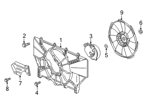 2021 Honda CR-V Cooling System, Radiator, Water Pump, Cooling Fan Spacer, Fan Diagram for 90403-5K0-A01