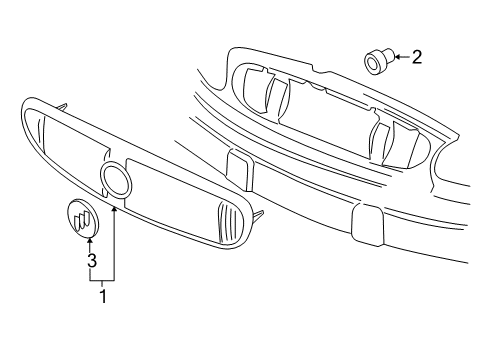 2004 Buick Century Grille & Components Grille Diagram for 10334271