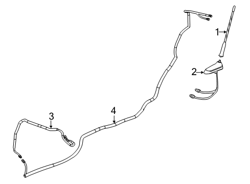 2012 Chevrolet Volt Antenna & Radio Antenna Cable Diagram for 20971950