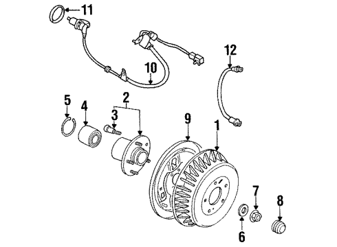 1993 Nissan Quest Anti-Lock Brakes Hose Assy-Brake, Rear Diagram for 46211-1B700