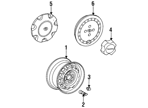 1994 Toyota Tercel Wheels, Covers & Trim Wheel, Disc Diagram for 42611-16430-01