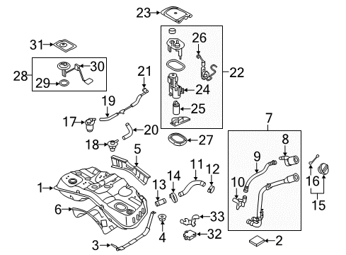2017 Kia K900 Fuel Supply Fuel Tank Assembly Diagram for 311503T500
