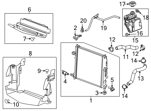 2015 Cadillac ATS Radiator & Components Radiator Diagram for 22966123