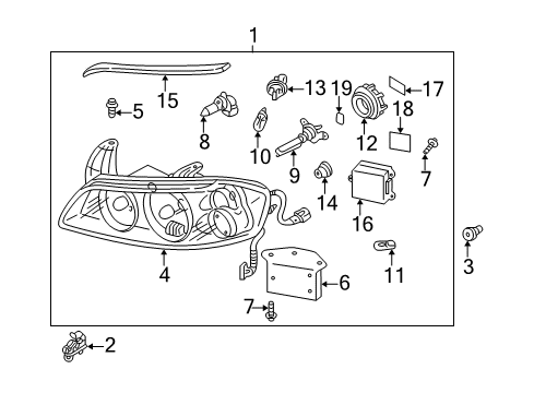 2003 Nissan Maxima Headlamps Control-Head Lamp Diagram for 26055-VC000