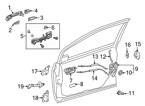 2018 Toyota Mirai Lock & Hardware Door Check Diagram for 68620-62010